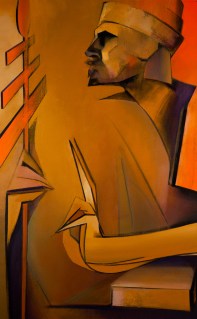 Moon #9 Painting: "The Hierophant" by Larissa Tokmakova